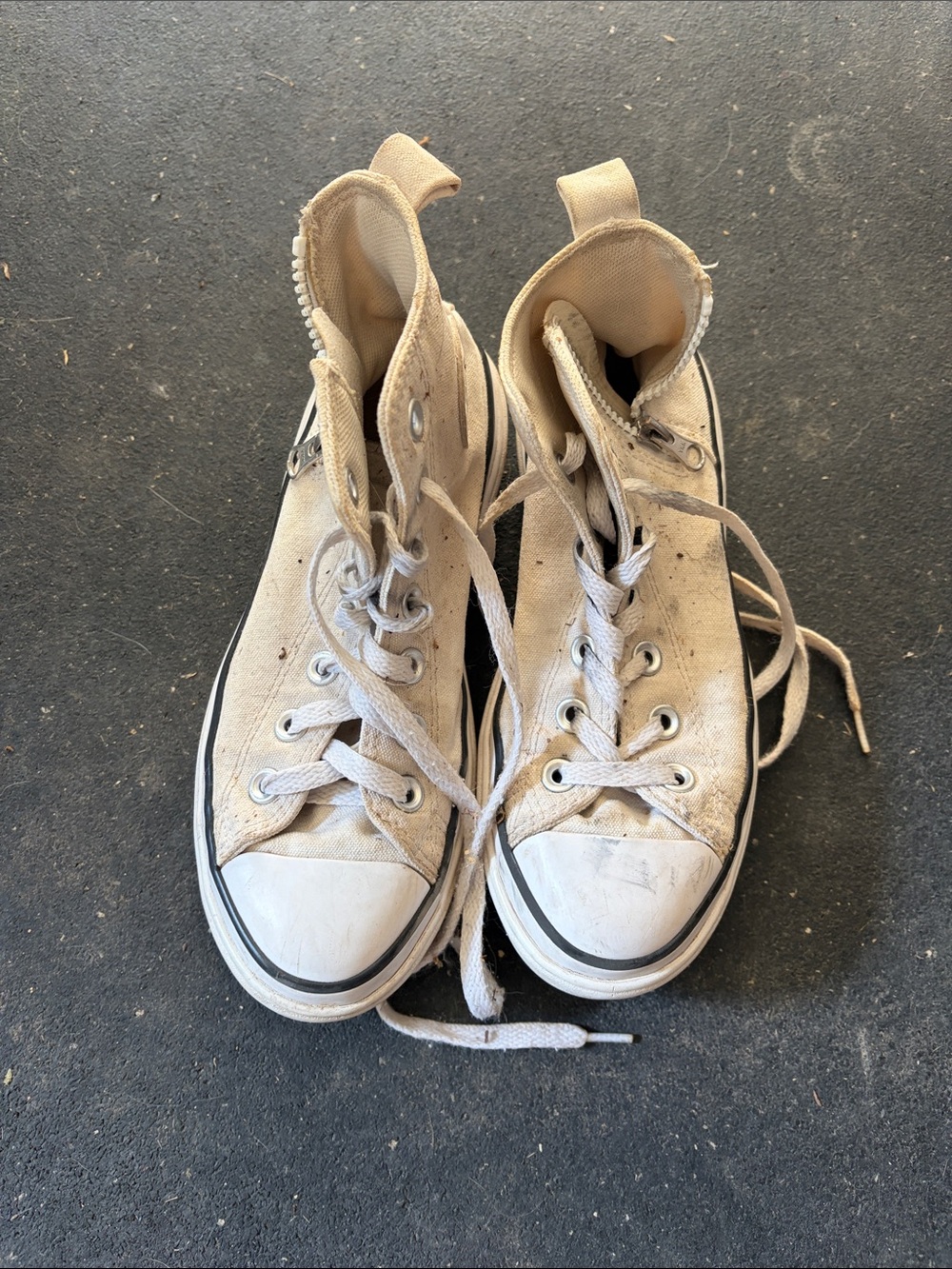 Converse Kids High-Top Canvas Sneakers in Cream